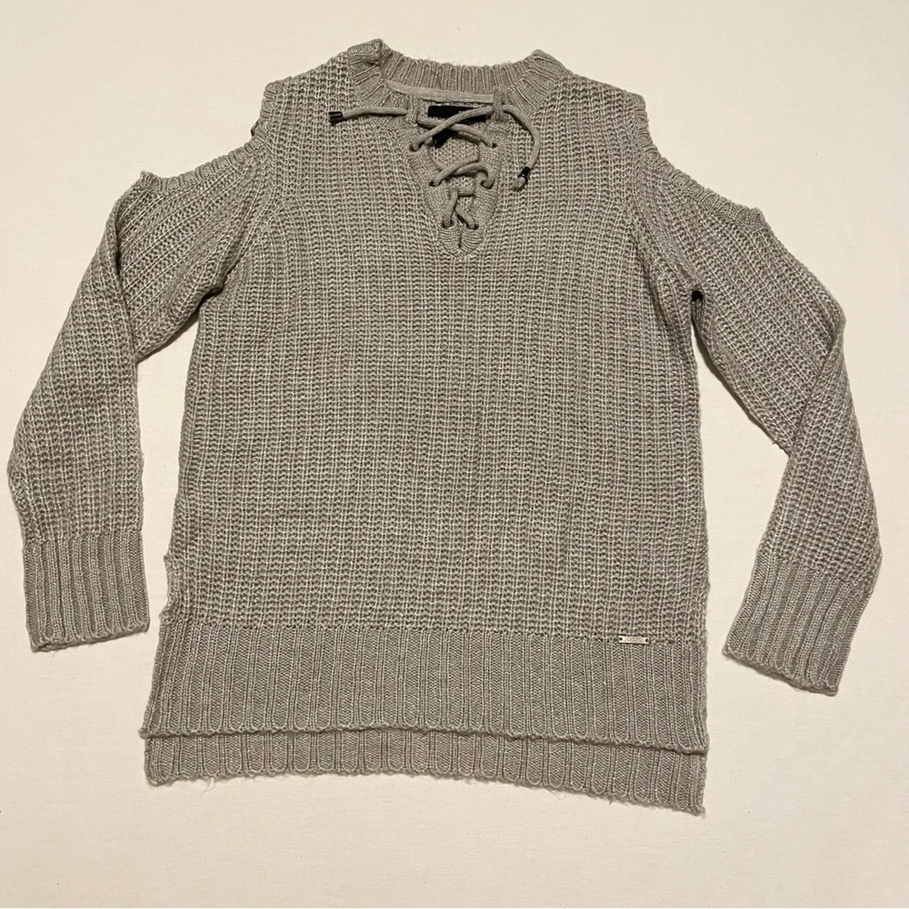 Ex-Girlfriend Womens Long Sleeve Sweater Cut Out Shoulders Size XL